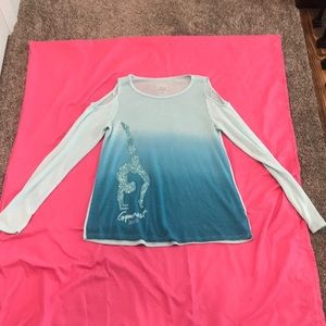 Long sleeve open shoulder shirt